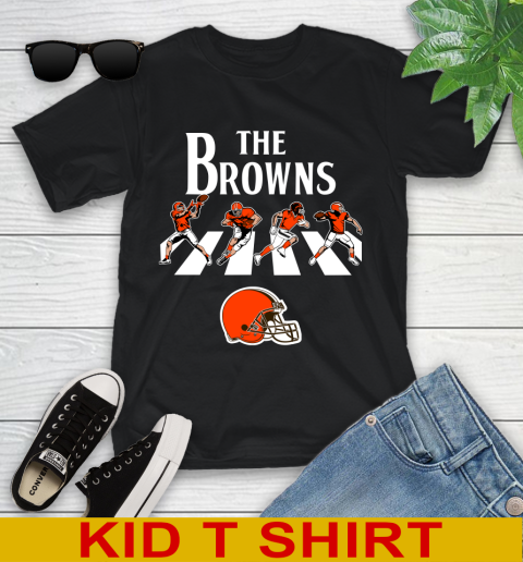 NFL Football Cleveland Browns The Beatles Rock Band Shirt Youth T-Shirt