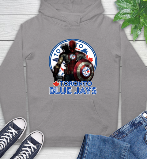 MLB Captain America Thor Spider Man Hawkeye Avengers Endgame Baseball Toronto Blue Jays Hoodie 6
