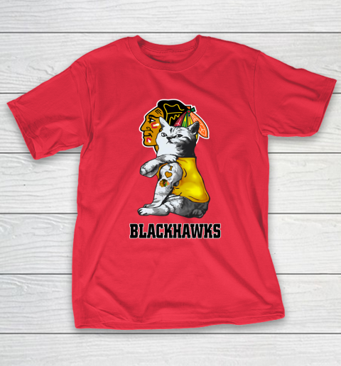 NHL My Cat Loves Chicago Blackhawks Hockey T-Shirt 9