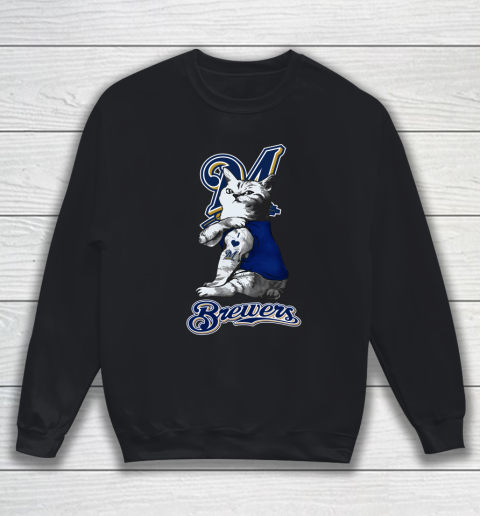 MLB Baseball My Cat Loves Milwaukee Brewers Sweatshirt