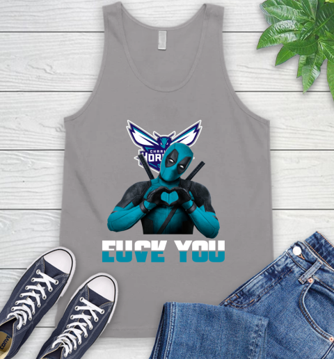 NBA Charlotte Hornets Deadpool Love You Fuck You Basketball Sports Tank Top 3