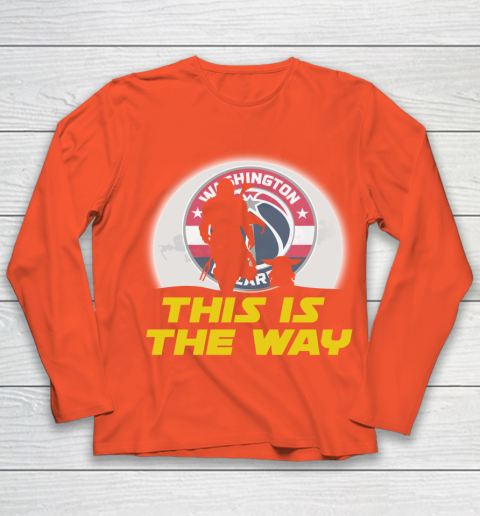 Washington Wizards NBA Basketball Star Wars Yoda And Mandalorian This Is The Way Youth Long Sleeve 3