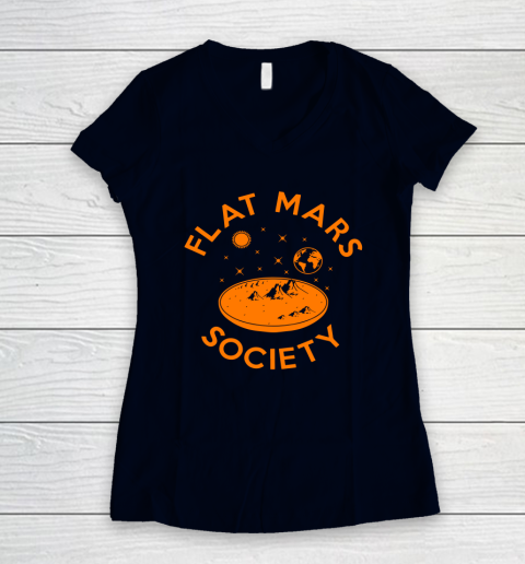 Flat Mars Society Shirt Women's V-Neck T-Shirt 2