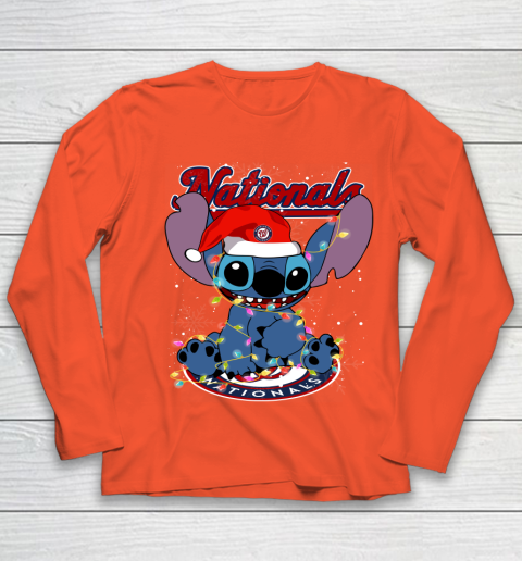 Washington Nationals MLB noel stitch Baseball Christmas Youth Long Sleeve 2