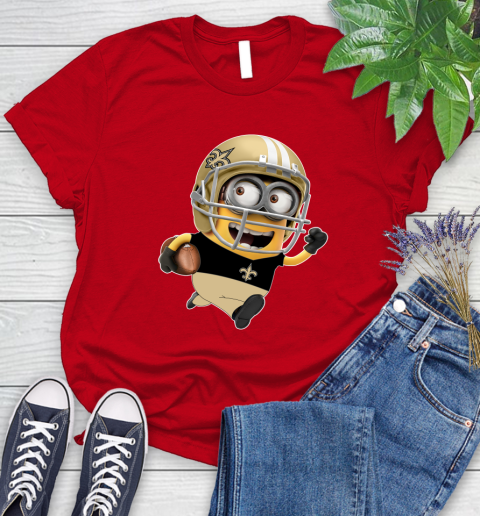 NFL New Orleans Saints Minions Disney Football Sports Women's T-Shirt 9