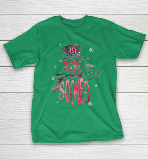 Oklahoma Sooners Christmas Snowman T-Shirt 5