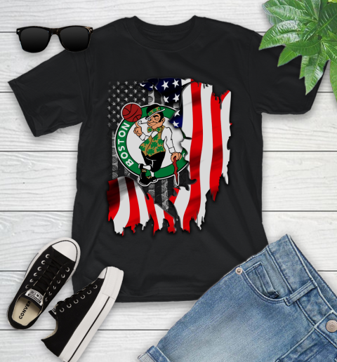 Boston Celtics NBA Basketball American Flag Youth T-Shirt