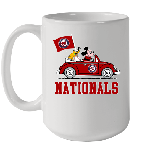 MLB Baseball Washington Nationals Pluto Mickey Driving Disney Shirt Ceramic Mug 15oz