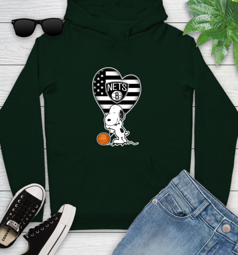 Brooklyn Nets NBA Basketball The Peanuts Movie Adorable Snoopy Youth Hoodie 13