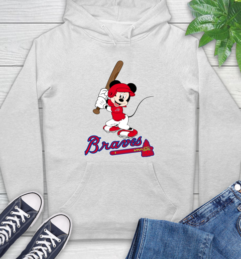 MLB Baseball Atlanta Braves Cheerful Mickey Mouse Shirt Hoodie 2