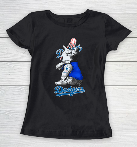 MLB Baseball My Cat Loves Los Angeles Dodgers Women's T-Shirt