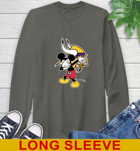 Minnesota Vikings NFL Football Dabbing Mickey Disney Sports Long Sleeve T-Shirt 8