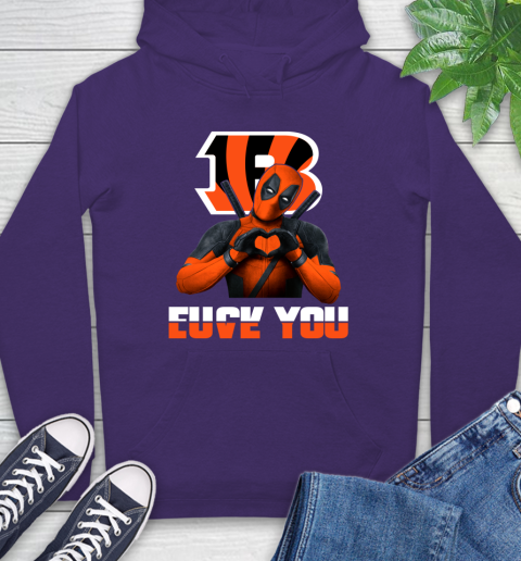 NHL Cincinnati Bengals Deadpool Love You Fuck You Football Sports Hoodie 5