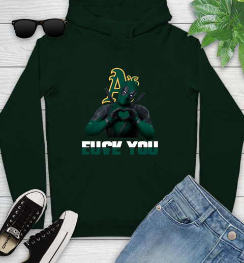 MLB Oakland Athletics Deadpool Love You Fuck You Baseball Sports Youth Hoodie 14
