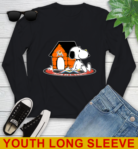 MLB Baseball Miami Marlins Snoopy The Peanuts Movie Shirt Youth Long Sleeve 2