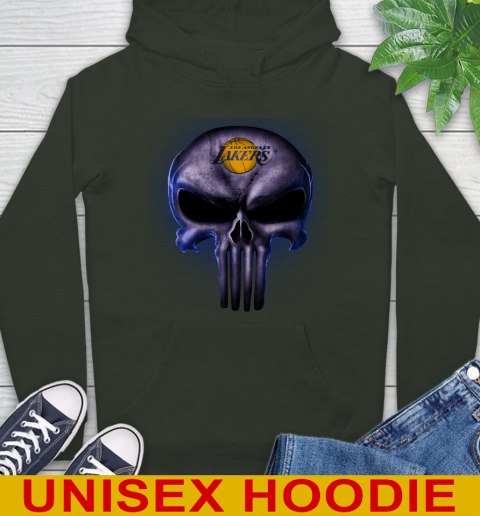 Los Angeles Lakers NBA Basketball Punisher Skull Sports Hoodie 12