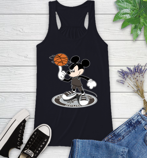 NBA Basketball San Antonio Spurs Cheerful Mickey Disney Shirt Racerback Tank 9