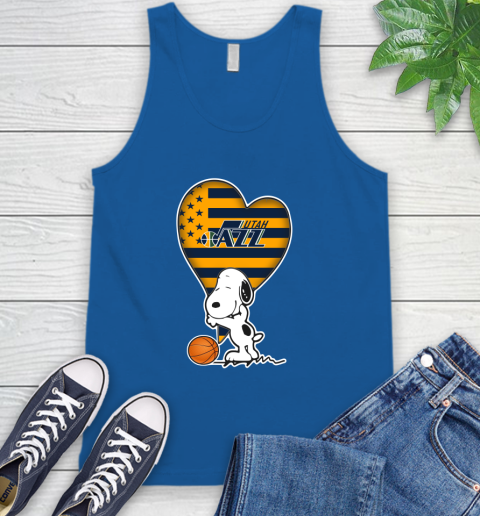 Utah Jazz NBA Basketball The Peanuts Movie Adorable Snoopy Tank Top 5