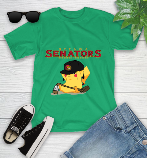 NHL Pikachu Hockey Sports Ottawa Senators Youth T-Shirt 6
