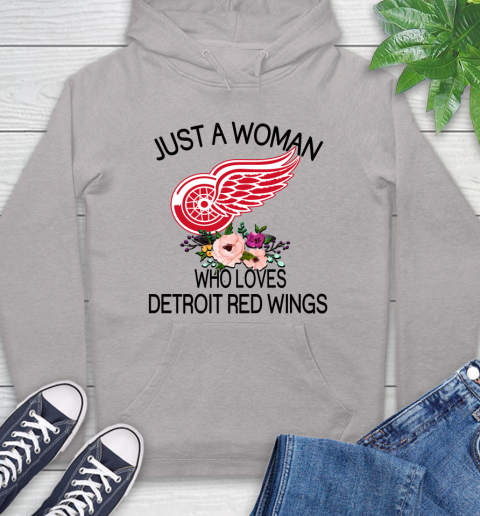 NHL Just A Woman Who Loves Detroit Red Wings Hockey Sports Hoodie 10