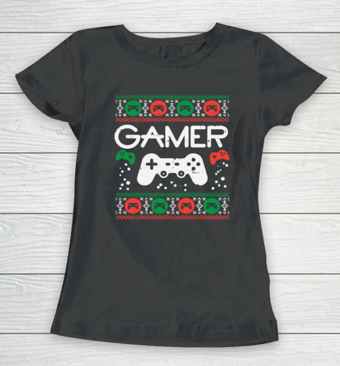 Gamer Ugly Christmas Sweater Retro Video Game Xmas Women's T-Shirt