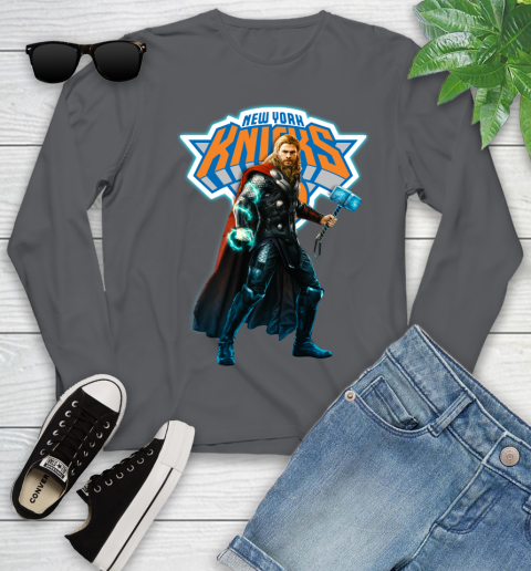 NBA Thor Avengers Endgame Basketball New York Knicks Youth Long Sleeve 8
