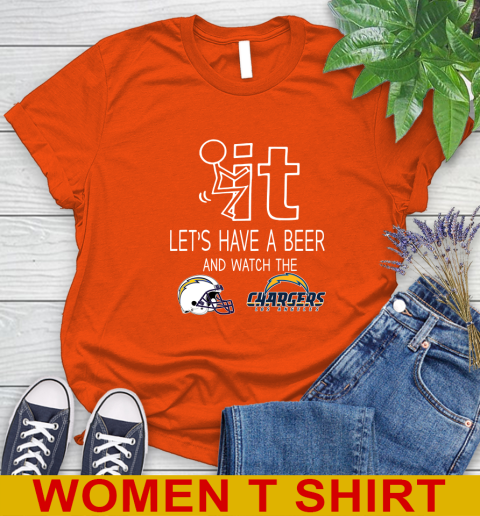 Los Angeles Chargers Football NFL Let's Have A Beer And Watch Your Team Sports Women's T-Shirt 3
