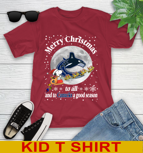 Vancouver Canucks Merry Christmas To All And To Canucks A Good Season NHL Hockey Sports Youth T-Shirt 12