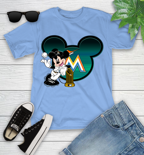 MLB Miami Marlins The Commissioner's Trophy Mickey Mouse Disney Youth T-Shirt 11