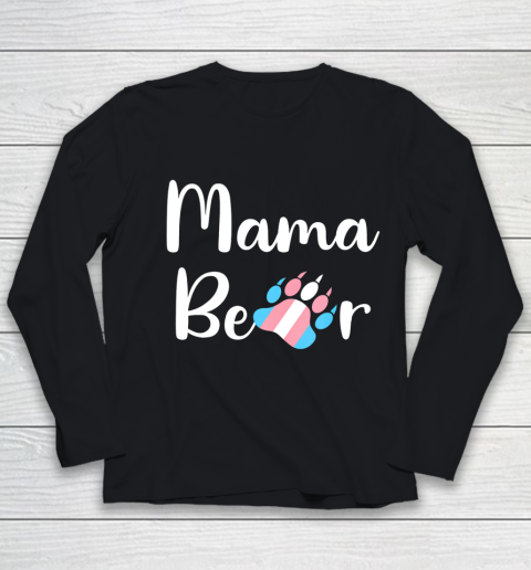 Mama Bear Transgender Mom T Shirt Trans Pride Gift Youth Long Sleeve