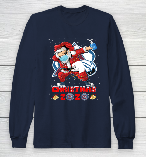 Colorado Avalanche Funny Santa Claus Dabbing Christmas 2020 NHL Long Sleeve T-Shirt 2
