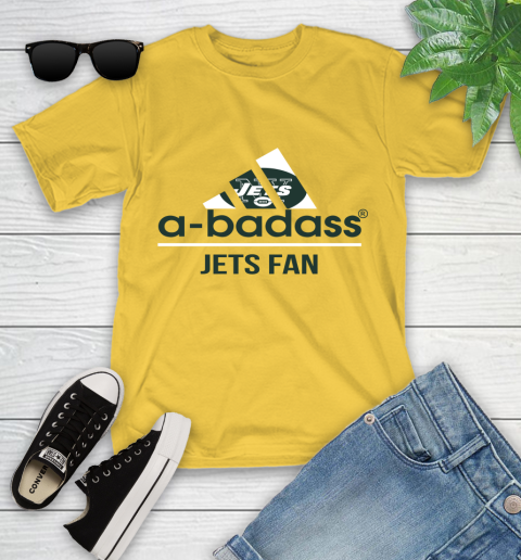 NFL A Badass New York Jets Fan Adidas Football Sports Youth T-Shirt 10