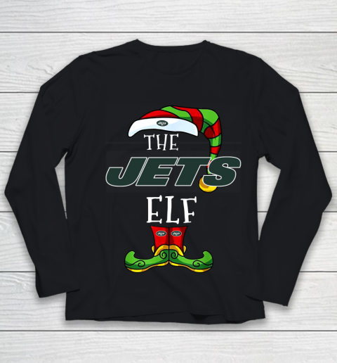New York Jets Christmas ELF Funny NFL Youth Long Sleeve