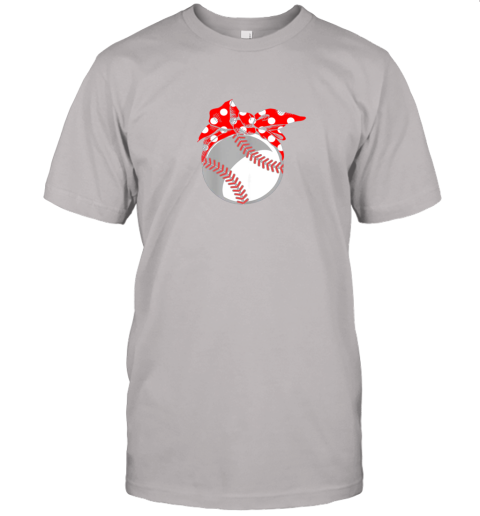 fxao baseball sport mom red polka dot bandana gift jersey t shirt 60 front ash