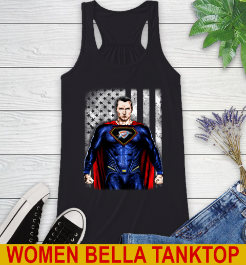 NBA Basketball Oklahoma City Thunder Superman DC Shirt Racerback Tank