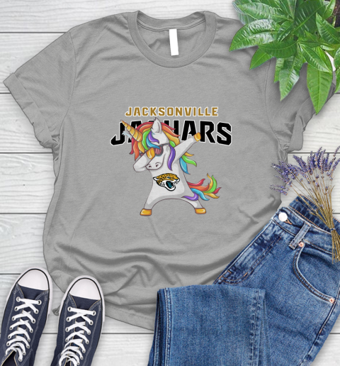 Jacksonville Jaguars NFL Football Funny Unicorn Dabbing Sports Women's T-Shirt 10