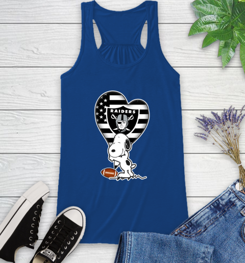 Oakland Raiders NFL Football The Peanuts Movie Adorable Snoopy Racerback Tank 9