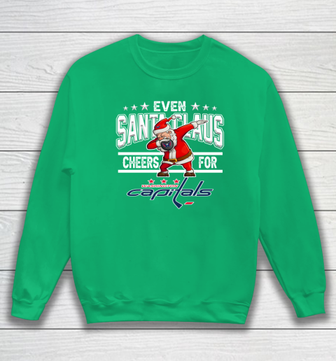 Washington Capitals Even Santa Claus Cheers For Christmas NHL Sweatshirt 5