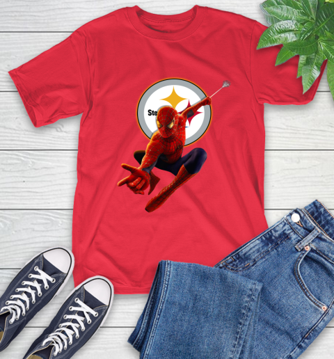 NFL Spider Man Avengers Endgame Football Pittsburgh Steelers T-Shirt 10