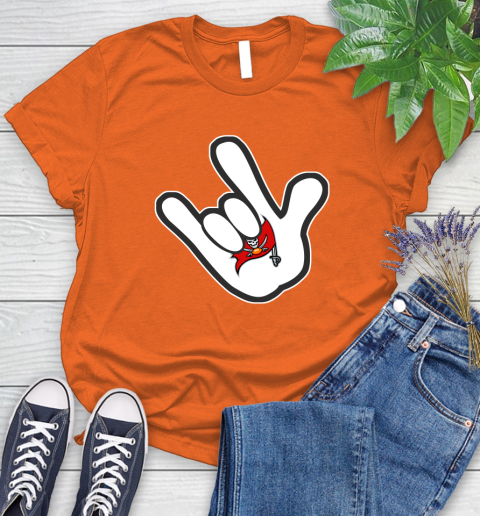 Tampa Bay Buccaneers NFL Football Mickey Rock Hand Disney Women's T-Shirt 4