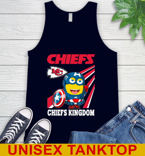 NFL Football Kansas City Chiefs Captain America Marvel Avengers Minion Shirt Tank Top 2