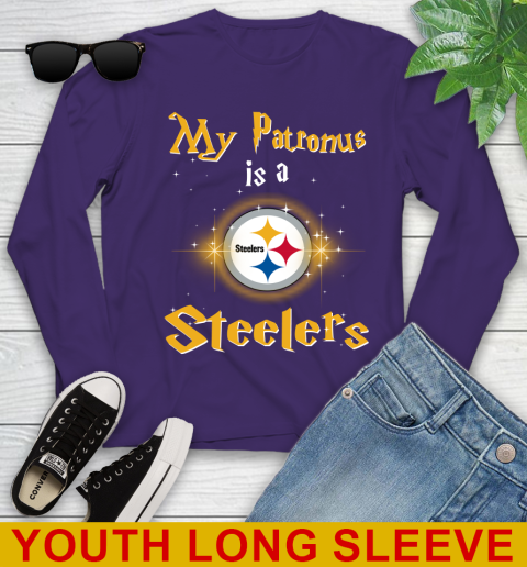 NFL Football Harry Potter My Patronus Is A Pittsburgh Steelers Youth Long Sleeve 4