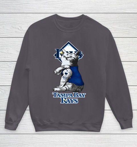MLB Baseball My Cat Loves Tampa Bay Rays Youth Sweatshirt 5