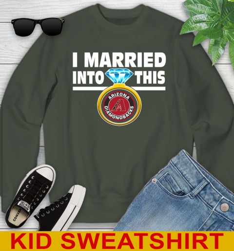 Arizona Diamondbacks MLB Baseball I Married Into This My Team Sports Youth Sweatshirt 8