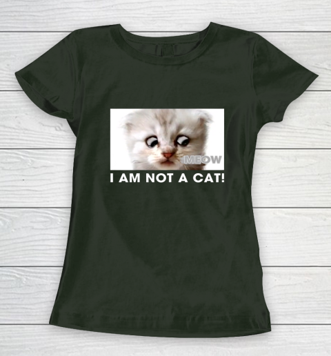I am not a cat shirt funny video zoom call cat Women's T-Shirt 4