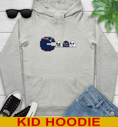 New England Patriots NFL Football Pac Man Champion Youth Hoodie