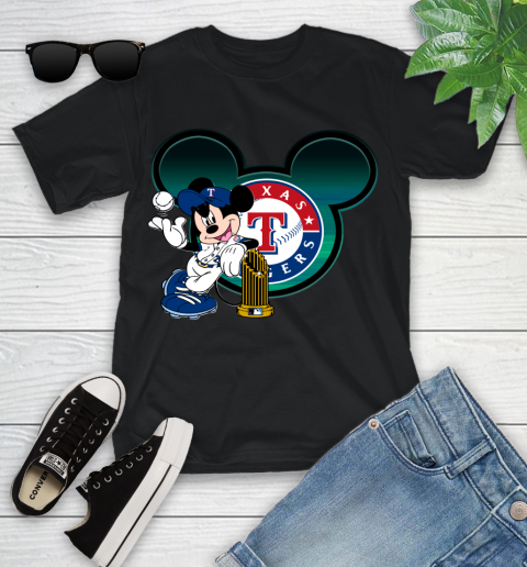 MLB Texas Rangers The Commissioner's Trophy Mickey Mouse Disney Youth T-Shirt 2