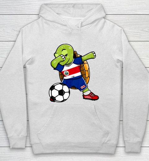Dabbing Turtle Costa Rica Soccer Fans Jersey Flag Football Hoodie