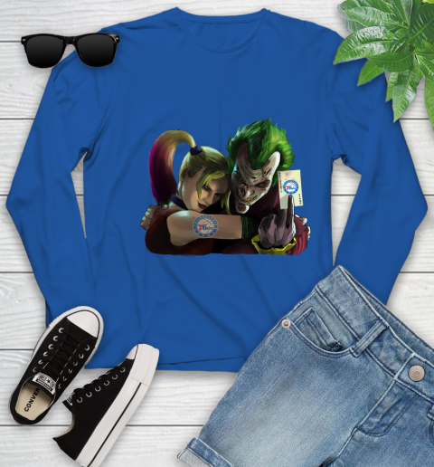 Philadelphia 76ers NBA Basketball Joker Harley Quinn Suicide Squad Youth Long Sleeve - Image 10