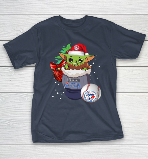 Toronto Blue Jays Christmas Baby Yoda Star Wars Funny Happy MLB T-Shirt 5